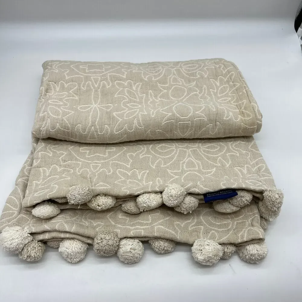 Bright Bazaar by Will Taylor 100% Cotton Jacquard Throw Natural